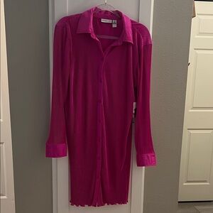 Pink Button-Up Dress